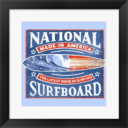 Framed National Surfboard Print