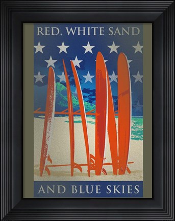 Framed Surfboards Line Up Print