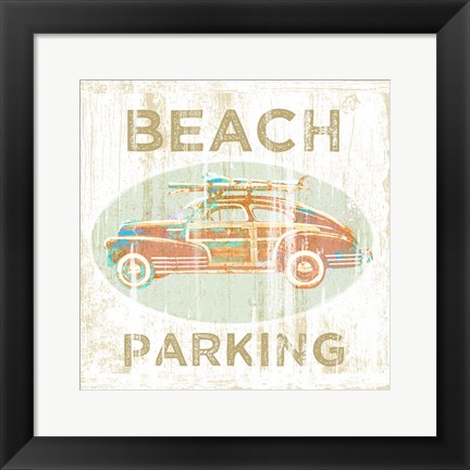 Framed Beach Parking Print