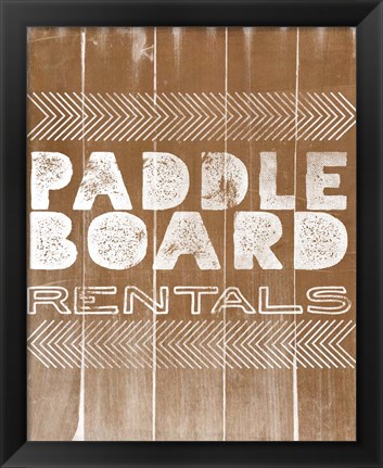 Framed Paddle Board Rentals Print