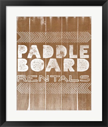 Framed Paddle Board Rentals Print