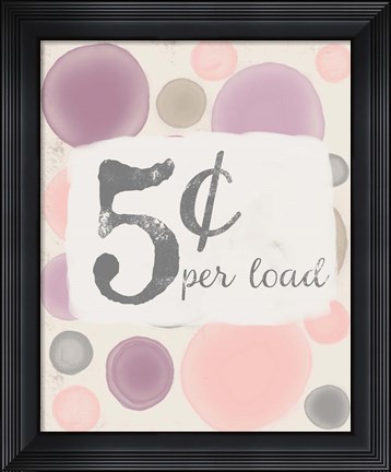 Framed 5 Cents Per Load Print