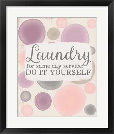 Framed Do It Yourself Laundry Print