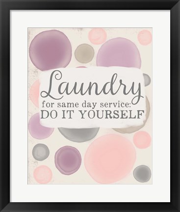 Framed Do It Yourself Laundry Print