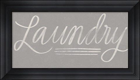 Framed Laundry Chalkboard - Gray Print