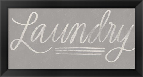 Framed Laundry Chalkboard - Gray Print