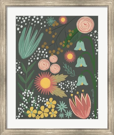 Framed Vintage Floral I Print