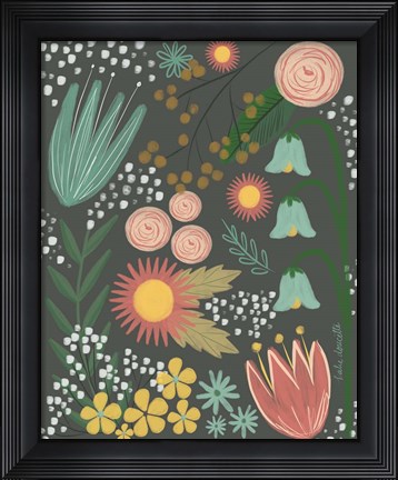 Framed Vintage Floral I Print