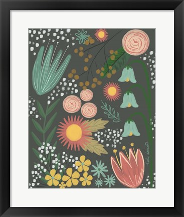 Framed Vintage Floral I Print