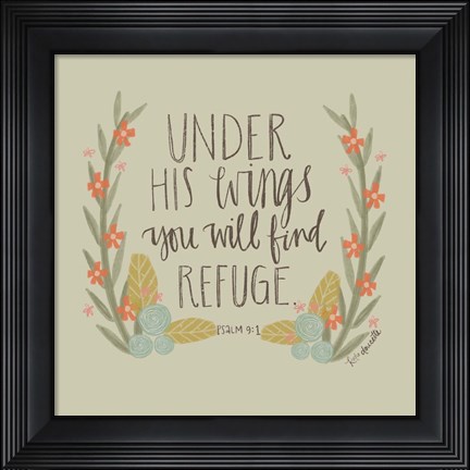 Framed Under His Wings Print