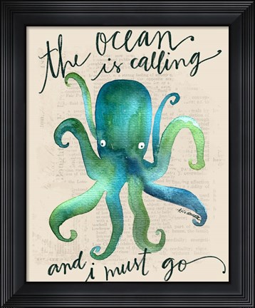 Framed Ocean is Calling Print