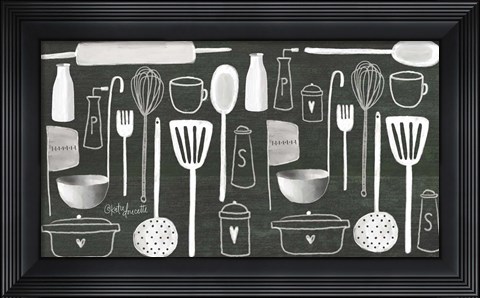 Framed Kitchen Utensils Print