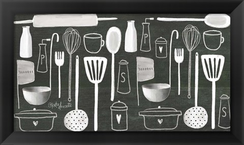 Framed Kitchen Utensils Print