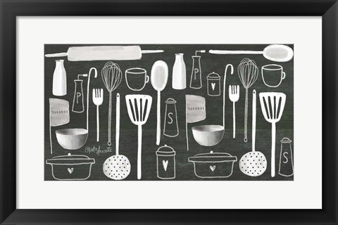 Framed Kitchen Utensils Print