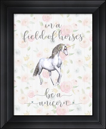 Framed Be a Unicorn Floral Print