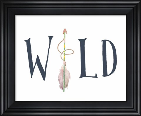 Framed Navy and Pink Wild Arrow Print
