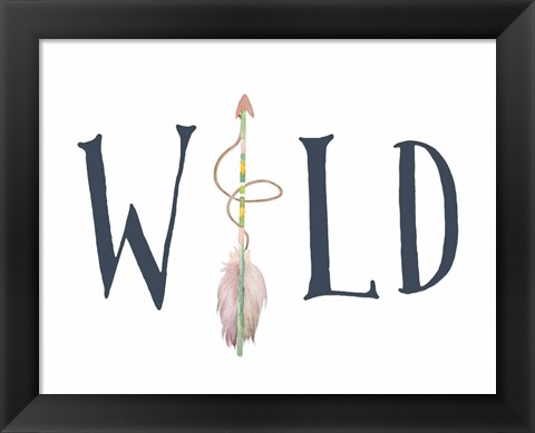 Framed Navy and Pink Wild Arrow Print
