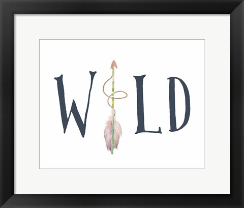 Framed Navy and Pink Wild Arrow Print