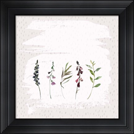 Framed Florals on Grunge Square Print