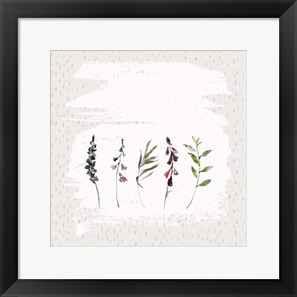 Framed Florals on Grunge Square Print