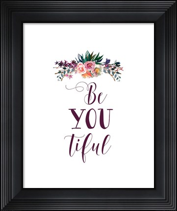 Framed BeYouTiful Dark Florals Print