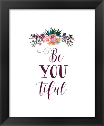 Framed BeYouTiful Dark Florals Print