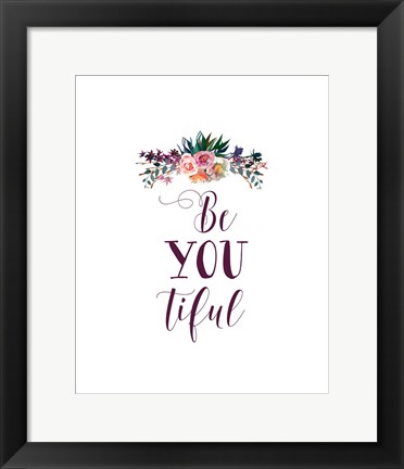 Framed BeYouTiful Dark Florals Print