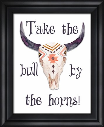 Framed Bull by the Horns Print