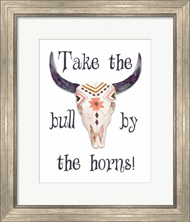 Framed Bull by the Horns Print