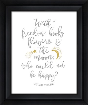 Framed Oscar Wilde Freedom Quote Print