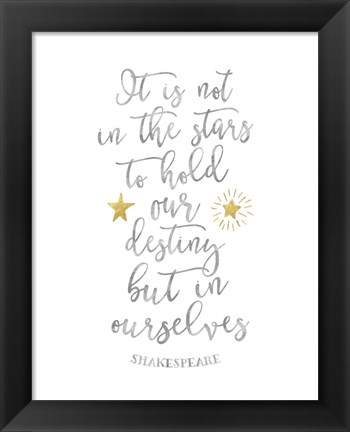 Framed Shakespeare Destiny Quote Print