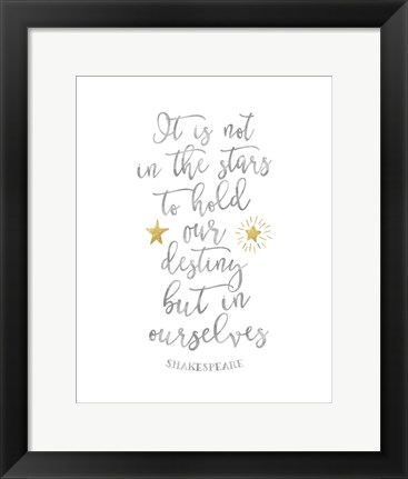 Framed Shakespeare Destiny Quote Print