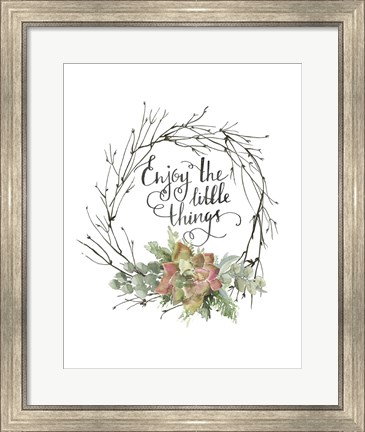 Framed Little Things Wreath Print