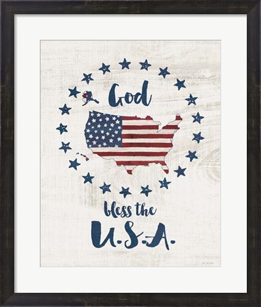 Framed God Bless USA Print