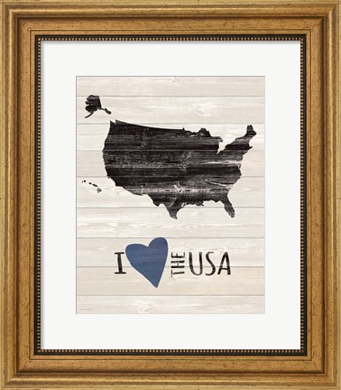 Framed I Heart the USA Print