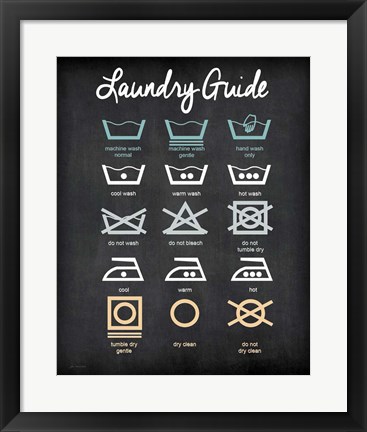 Framed Laundry Guide Print