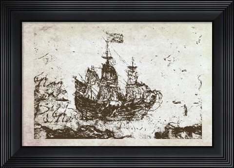 Framed Primitive Frigate I Print