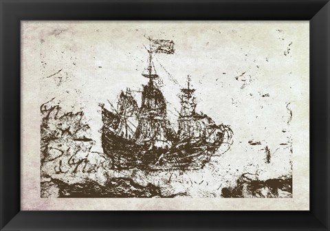 Framed Primitive Frigate I Print