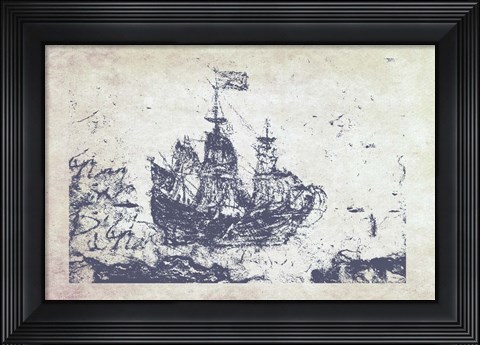 Framed Navy Frigate I Print