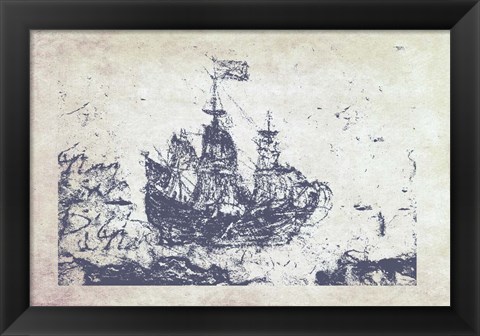 Framed Navy Frigate I Print