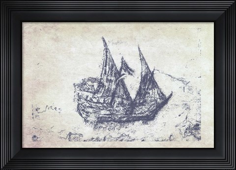 Framed Navy Frigate III Print