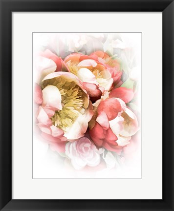 Framed Peach Peony II Print