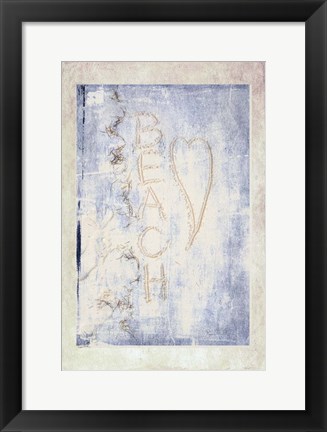 Framed Beach Heart Print