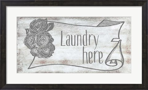 Framed Laundry Here Print