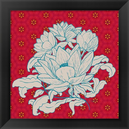 Framed Lotus Bouquet I Print