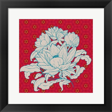 Framed Lotus Bouquet I Print