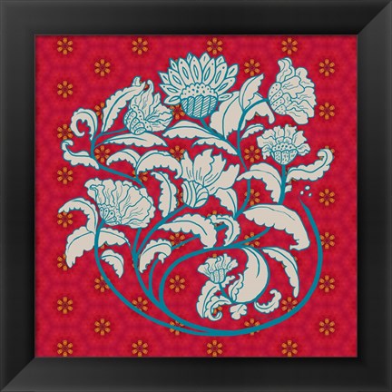 Framed Lotus Motif I Print