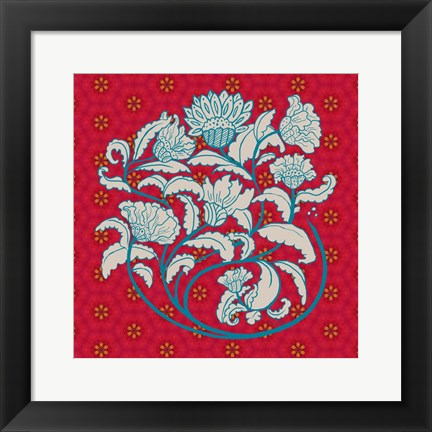 Framed Lotus Motif I Print