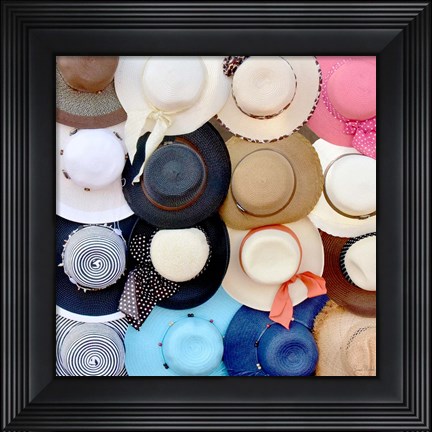 Framed Hats on a Rack Print