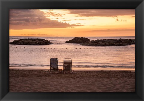 Framed Sunset on The Beach II Print